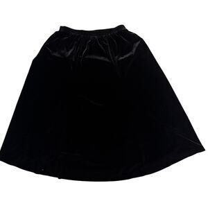 Black Velvet Skirt Size 18 Plus Long Flowy Midi Skirt Elastic Waist